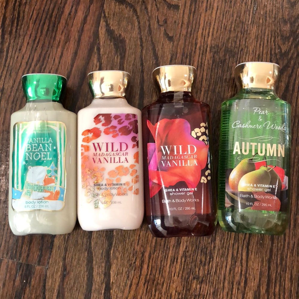 Bath and body works lotions and shower gels